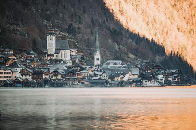 Hallstatt vom Süden im Dezember