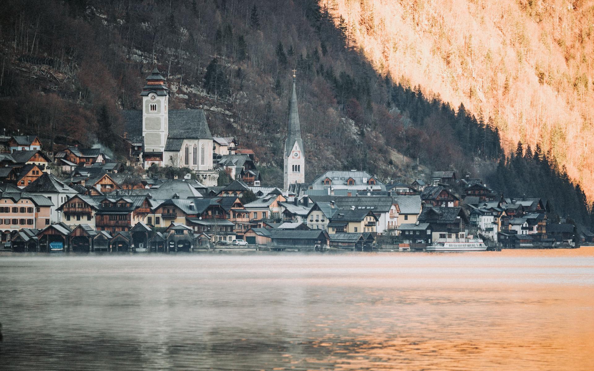 Hallstatt vom Süden im Dezember